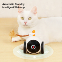 Evernew Jouet pour chats et chatons intelligent, moderne et classique, écologique, avec roue magique, voiture de course électrique en plastique miniature, thème spatial de Noël
