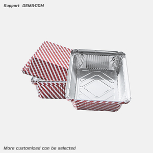 <span class=keywords><strong>Barquette</strong></span> rectangulaire en <span class=keywords><strong>aluminium</strong></span> personnalisable, récipient jetable en <span class=keywords><strong>aluminium</strong></span> recyclable avec couvercle pour la cuisson - Product Image 1