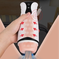 Masturbateur masculin automatique à 10 vibrations et voix, jouets sexuels pour adultes, rechargeable, vagin réaliste, vagin artificiel érotique