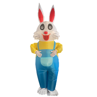 Costumes d'air gonflables en PVC de lapin de fête drôle pour l'activité commerciale anniversaire Halloween Thanksgiving Noël