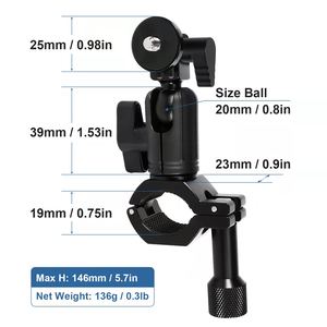 Superventas OEM Logo Bike Car Motocicleta Aleación de aluminio + ABS Estabilizador de bloqueo giratorio Soporte de teléfono móvil de altura ajustable - Product Image 3