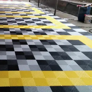 Carrelages de sol de garage Emboîtement en plastique industriel Tapis en caoutchouc pour parc Plancher de passerelle