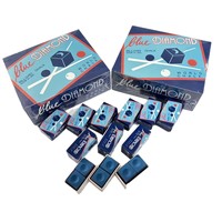 Craie de billard professionnelle Longoni Blue Diamond 2 pièces/boîte, à base d'huile, haute adhérence, faible poussière