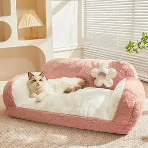 2024 New Design Fashion Leisure Plush Warm Cat Sofa Couch Bed