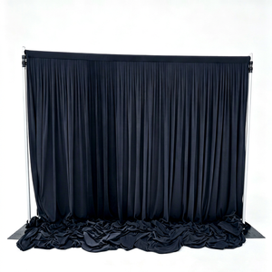 Kit de toile de fond en tissu noir pour la vente en gros, avec kits de tubes détachables et support de rideau autoportant en aluminium - Product Image 1