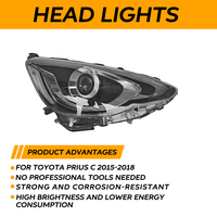 Nouveauté : Phares LED pour Toyota Aqua Prius C 2015-2018, pièces automobiles, éclairage avant, phare LED