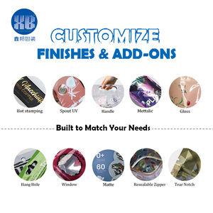 XINBANG Farbige Bedruckbare Lebensmittelechte PET/PE Achteckige Heißsiegelbare Anpassbare Kunststoff-Verpackungsbeutel für Getreide mit Reißverschlüssen - Product Image 3