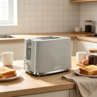 Grille-pain automatique 2 tranches en acier inoxydable avec levier de levage facile pour cuisine d'appartement
