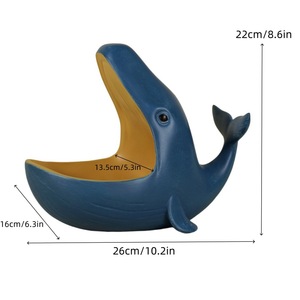 Plateau de rangement en résine en forme de baleine, figurine de baleine créative, porte-clés, organisateur décoratif de bureau pour entrée et salon - Product Image 5