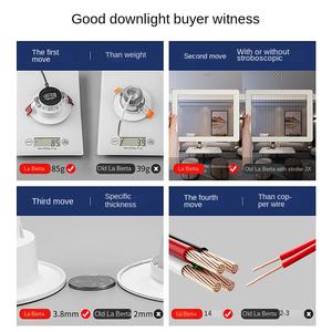 Luz Comercial Antideslumbrante IP65 de 18 W, 3000 K/4000 K/6000 K, Luz de Techo para Oficina, Luz LED Empotrada Delgada de 6 Pulgadas - Product Image 2