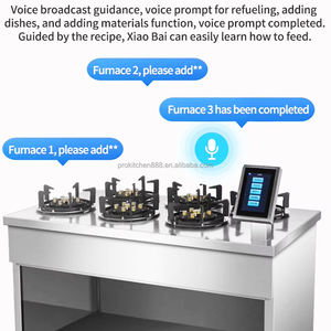 Pot multi-tête commercial marmite de <span class=keywords><strong>poulet</strong></span> à ragoût Machine à riz cuisinière à gaz intelligente multi-tête 1000 fonction de mémoire de recette fournie - Product Image 4