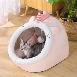 Unicorn Cat <b>Bed</b> Semi Enclosed Warm Pet <b>House</b> For Cats Small Size Large Size PP Cotton Material Animal Pattern - Product Image 3