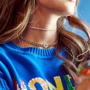 Collana da Donna con Catena Cuban Link in Promozione, Stile <span class=keywords><strong>Rock</strong></span> Punk HIPHOP, con Ciondolo Disco Rotondo, Collana Choker - Product Image 2