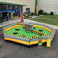 Parcours d'obstacles gonflable extérieur pour adultes, type Wipeout Carnival Sport, avec machine rotative Toxic Meltdown Sweeper
