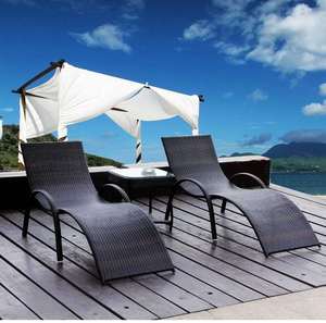 Chaise longue de <span class=keywords><strong>plage</strong></span> en rotin en forme de S moderne et portable pour une utilisation en extérieur au bord de <span class=keywords><strong>la</strong></span> piscine, dans <span class=keywords><strong>la</strong></span> cour, le parc, <span class=keywords><strong>la</strong></span> villa ou <span class=keywords><strong>la</strong></span> chambre - Product Image 3