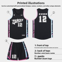 Maillot de basket-ball en polyester personnalisé vêtements de basket-ball respirants pour hommes uniforme de basket-ball pour jeunes à séchage rapide de l'équipe de club
