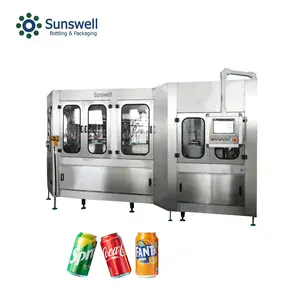 Full Automatic Soft Carbonated Drink Craft Beer Canning Line Pet Aluminum Tin Can Liquid Washing Filling Sealing Machine