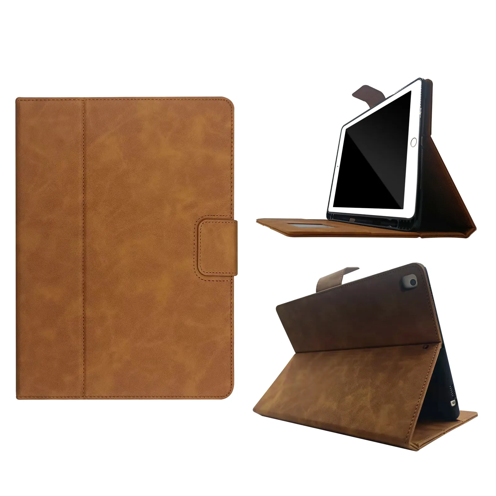 Pour iPad avec porte-crayon, étui portefeuille en cuir PU de luxe pour Funda iPad 10 2 10.2 9.7 iPad 10th 9 8 7 6 5 th Gen Air 1 2