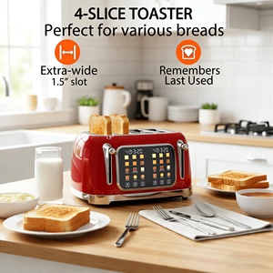 Nueva Tostadora Digital Inteligente de 4 Rebanadas con Pantalla Táctil, Acero Inoxidable, Control de Tostado Variable, Eléctrica, para <span class=keywords><strong>Pan</strong></span>, Bagels y Waffles - Product Image 2