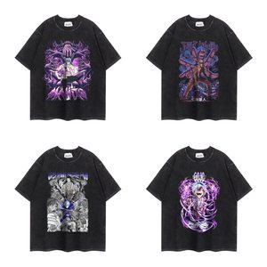 เสื้อยืดแนวฮิปฮอป19สไตล์280ก. ลาย Berserk <span class=keywords><strong>One</strong></span> <span class=keywords><strong>Punch</strong></span> ผู้ชาย jujutsu Kaisen อนิเมะฮาราจูกุฮิปฮอปเสื้อยืดโอเวอร์ไซส์ฟอกสีวินเทจ - Product Image 2