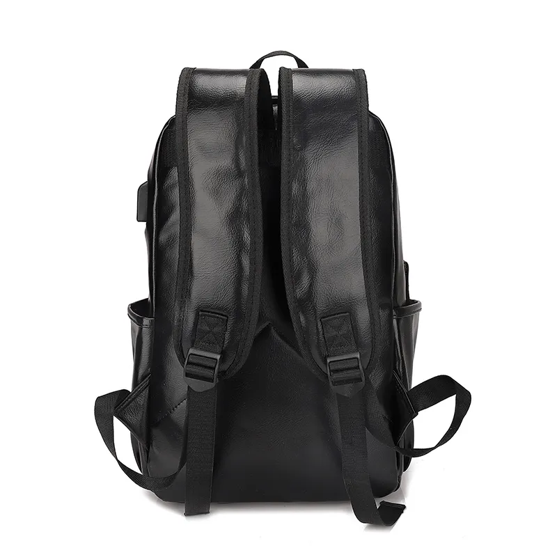 Multifunctional Factory Price Custom Leather Fashion Black backpack And Handbag For Men