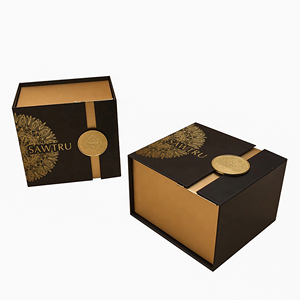 Hai Cửa Mở Giấy Màu Đen Cứng Nhắc Bao Bì Các Tông Từ Đóng Cửa Bao Bì Từ Đóng Cửa Hộp Quà Tặng Cho Mỹ Phẩm - Product Image 4