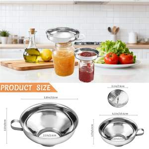 Utensílios de Cozinha em Aço Inoxidável Duráveis e Ecológicos, Funil de Boca Larga para Conservas, Funil para Molhos e Líquidos - Product Image 4