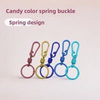 Mousqueton porte-clés en métal couleur bonbon avec clip à ressort, accessoire DIY pour bijoux, sacs et poupées ; Matériau artisanal sportif fait main