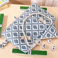 Sac de rangement Mahjong extra large de style coréen, en polyester imperméable, sac de transport avec support, organisateur portable pour soirées de jeu et voyages