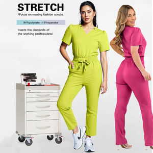 ชุดยูนิฟอร์มโรงพยาบาลคอวีตรงสำหรับ2025ร้านเสริมสวยชุดพยาบาลทางการแพทย์สำหรับผู้หญิงกำหนดโลโก้ได้เอง - Product Image 4