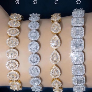 Yu Ying Custom Design Gold Plated S925 <b>Silver</b> Hip Hop Cuban <b>Bracelet</b> With VVS Moissanite Fine Jewelry <b>for</b> Men - Product Image 5