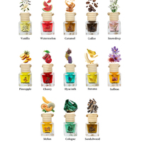 Pendentif de parfum de logo de voiture design personnalisé bouteille de désodorisant d'huile de verre de luxe parfum de freesia emballage personnalisé naturel de Chine
