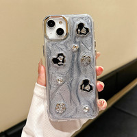 Coque de téléphone portable 3D époxy papillon fleur rose pour iPhone 16 15 14 plus 13 12 pro max OEM accessoires de couverture arrière personnalisés