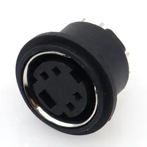 Audio s terminal mini din 4pin female circular electrical screw connector waterproof vertical connectors