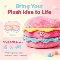 Peluche Burger Rose Mignonne de Dessin Animé, Poupée en Peluche Colorée Fast-Food, Cadeau Doux et Moelleux pour Enfants, Décoration en Peluche
