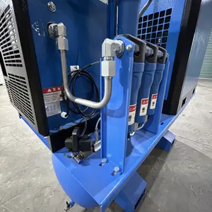 Kompresor udara sekrup putar dilumasi minyak 16 bar dengan pengering udara tangki udara dan filter untuk mesin pemotong Laser