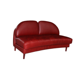 Sofá Chesterfield de Cuero Auténtico Vintage de Lujo, Sofá Minimalista Rojo de Estilo Moderno de Mediados de Siglo para Sala de Estar - Product Image 6