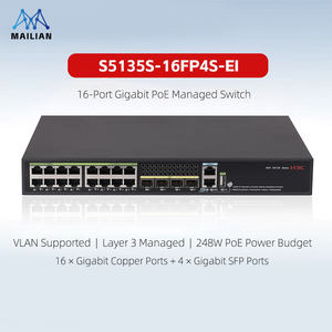 Commutateur d'accès Gigabit amélioré GH3C série S5135 entièrement géré, 16 à 48 ports, option PoE, empilable pour les réseaux d'entreprise - Product Image 1