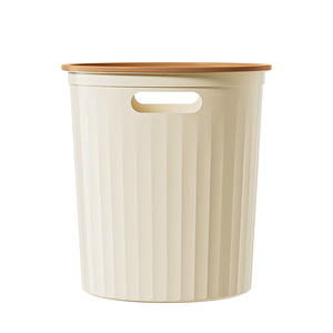 Thickened Trash Can Cylindrical <b>Large</b> Capacity Portable Indoor Waste <b>Bin</b> For Home Bathroom Kitchen Bedroom Dormitory - Product Image 5