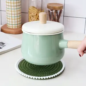 PUSELIFE pot holders cup coaster set,braided hot pan cotton rope woven cotton handmade coaster