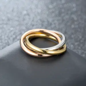 Sc Hete Verkoop Roestvrij Staal Verlichten Angst Fidget Ringen Groothandel Spinner Drie Ring Effen Paar Ring Mannen Naar Mijn Zoon Dauther