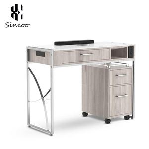 Modern Wood Color Customizable Single Double Triple Quadruple Positions Seats <b>Foldable</b> Nail Tech Table Ventilation Living Room - Product Image 3