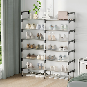 New Design 2 Row 6-Layer Dustproof Shoe Rack Large Capacity 20-28 Pairs Shoes <strong>Boot</strong> Metal Shoe Rack <strong>Stand</strong> for Entryway,Bedroom - Product Image 6