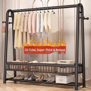 <span class=keywords><strong>Porte</strong></span>-vêtements sur pied en fer pour chambre, salon, balcon – Organisateur de vêtements multifonctionnel moderne – Portemanteaux - Product Image 6