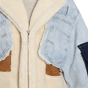 Veste en jean chaude pour femmes, en Denim, élégante, à la mode, manteau en Patchwork, pour l'hiver - Product Image 3