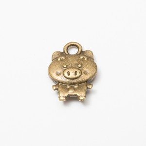 Colgante de Lechón de Pie, Adorable Animal de Granja, de Aleación en Tono Plata Antigua y Dorado, para Regalo de Año Nuevo Lunar - Product Image 6