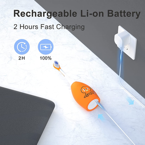 <span class=keywords><strong>Brosse</strong></span> à dents électrique rechargeable pour enfants, charge rapide, design adorable en forme de pieuvre, tête de <span class=keywords><strong>brosse</strong></span> en U et droite incluses - Product Image 4