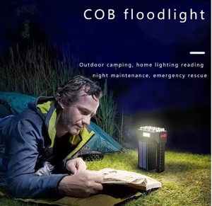 ไฟฉาย ABS LED 1600ลูเมนที่ให้ความสว่างสูง IP65ได้4โหมดพลังงานแสงอาทิตย์แบบชาร์จไฟได้สำหรับการค้นหาไฟในที่ทำงาน - Product Image 6