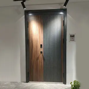 Zoyima - Porta de segurança moderna em aço para garagem, porta de aço para casa, design frontal de metal