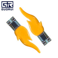 Lampe à filament LED à effet de flamme scintillante DC 3V COB, source lumineuse en forme de flamme simulée, 1800K Jaune Rouge Vert Bleu